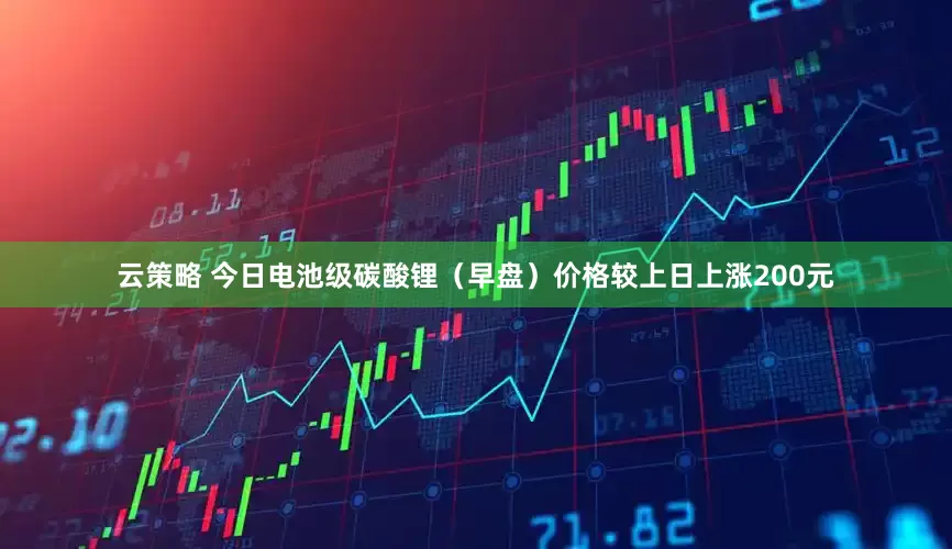 云策略 今日电池级碳酸锂（早盘）价格较上日上涨200元